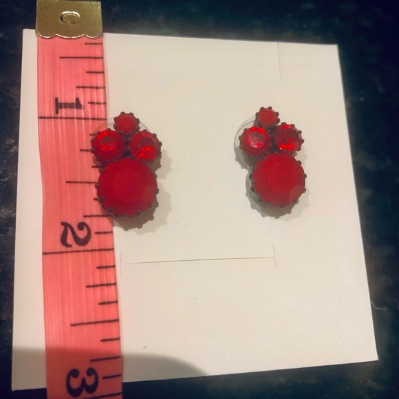 Matching Red Earrings - Picture 3 of 3